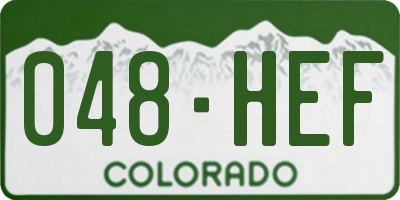 CO license plate 048HEF