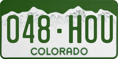 CO license plate 048HOU