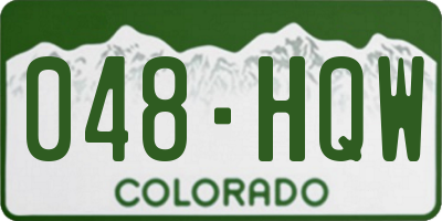 CO license plate 048HQW