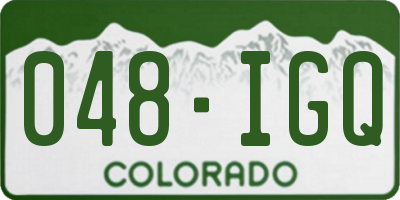 CO license plate 048IGQ