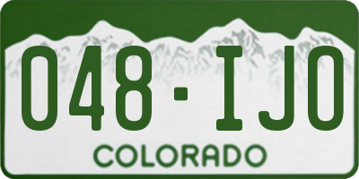 CO license plate 048IJO