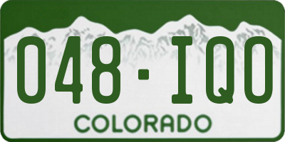 CO license plate 048IQO