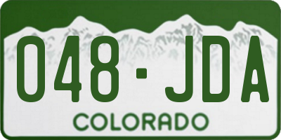 CO license plate 048JDA
