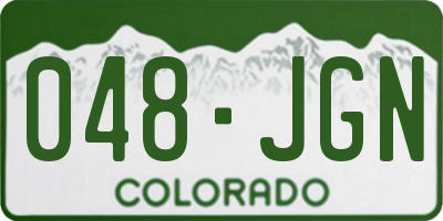CO license plate 048JGN
