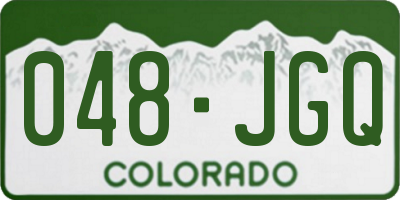 CO license plate 048JGQ