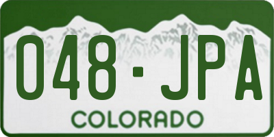 CO license plate 048JPA