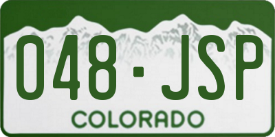 CO license plate 048JSP