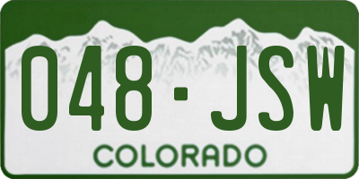 CO license plate 048JSW