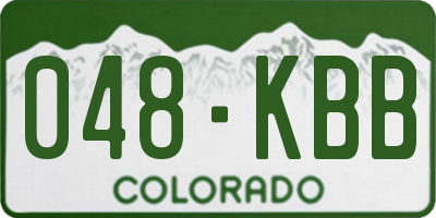 CO license plate 048KBB