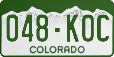 CO license plate 048KOC