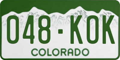 CO license plate 048KOK