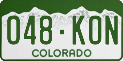CO license plate 048KON