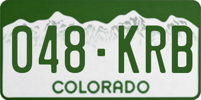 CO license plate 048KRB