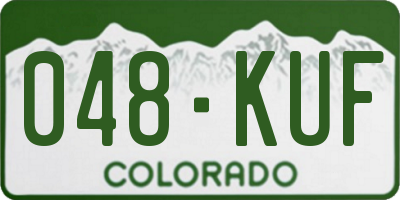 CO license plate 048KUF