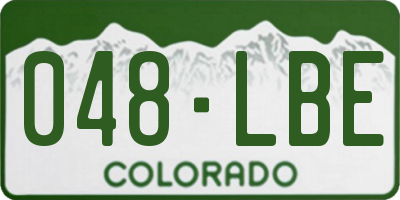 CO license plate 048LBE