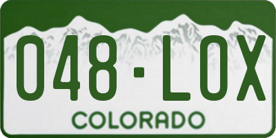 CO license plate 048LOX