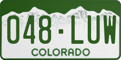 CO license plate 048LUW