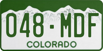 CO license plate 048MDF