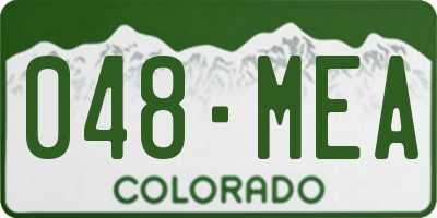 CO license plate 048MEA
