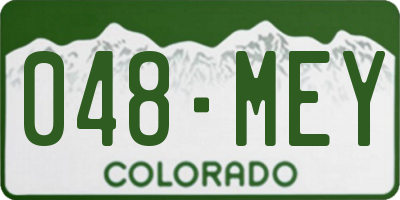 CO license plate 048MEY