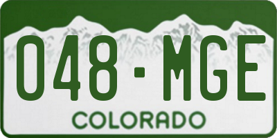 CO license plate 048MGE
