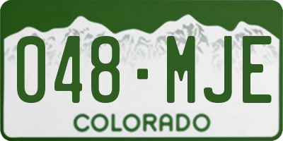 CO license plate 048MJE