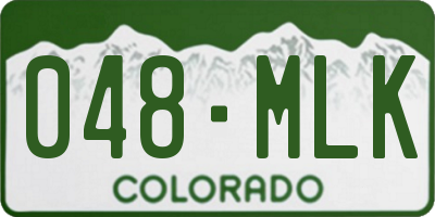 CO license plate 048MLK