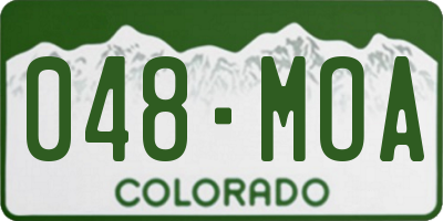 CO license plate 048MOA
