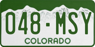 CO license plate 048MSY