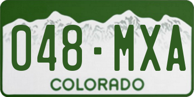 CO license plate 048MXA