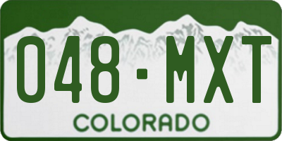 CO license plate 048MXT