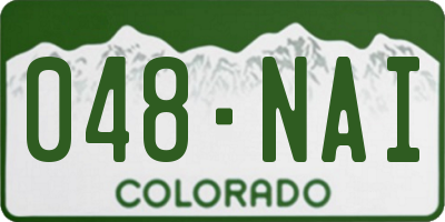 CO license plate 048NAI