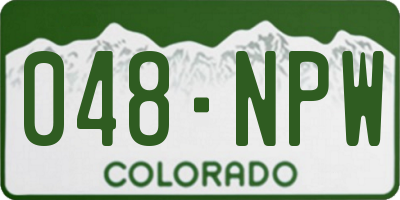 CO license plate 048NPW