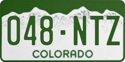 CO license plate 048NTZ