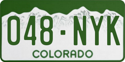 CO license plate 048NYK