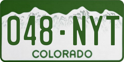 CO license plate 048NYT