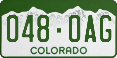 CO license plate 048OAG