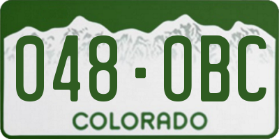 CO license plate 048OBC