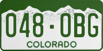 CO license plate 048OBG
