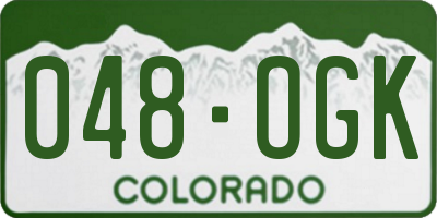 CO license plate 048OGK