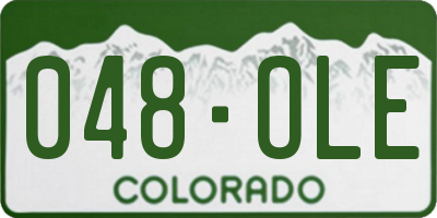 CO license plate 048OLE