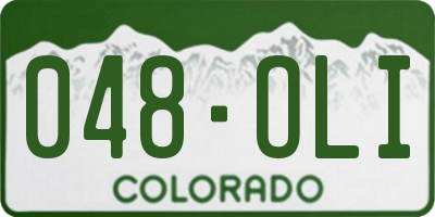 CO license plate 048OLI
