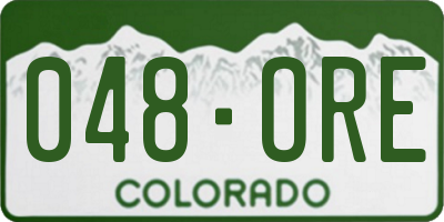 CO license plate 048ORE