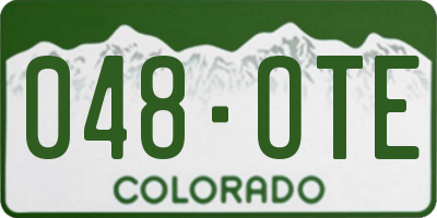 CO license plate 048OTE