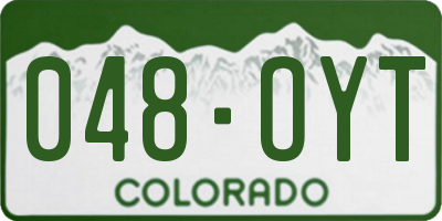 CO license plate 048OYT
