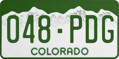 CO license plate 048PDG