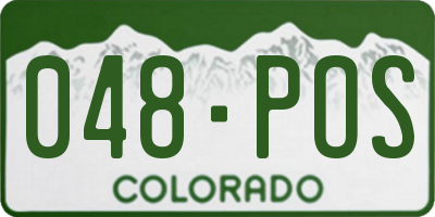 CO license plate 048POS