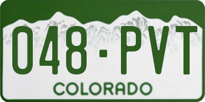 CO license plate 048PVT