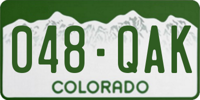 CO license plate 048QAK