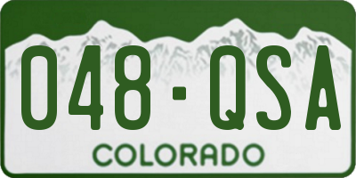 CO license plate 048QSA